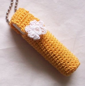 crocheted_lip_balm_holder_cozy_keychain_orange_db8f8dc5