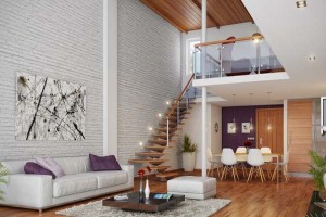 loft living room brickwall by Diego Reales