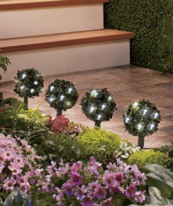Solar Lighted Topiary Sets 4 pc