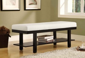 Monarch-Black-Solid-Wood-with-White-Leather-Look-Bench-I-4526-Indoor-Bench_0_0