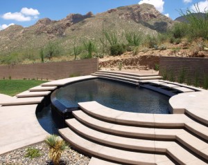 Striking Contemporary Pool Design Outdoor Stairs Pima Canyon Estates