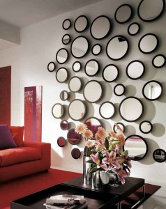 Unique Bubble Wall Mirrors For Living Room Red Sofa Indoor Floral Finished in Modern Decoration Ideas in Home