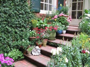 decorating steps with flowers