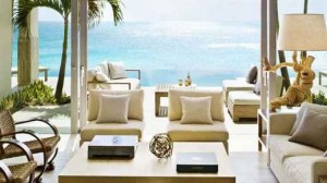 Outdoor-Seating-Area-Patio-at-Modern-Villa-with-an-Exclusive-Beach-Scene
