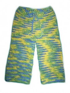 crochet pants green color