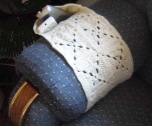 crochet remote chair holder