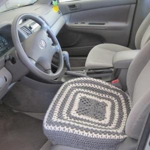 modern crochet car seat