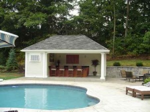 Powerful Pool House Designs with Outdoor Kitchen Concpet Design Ideas