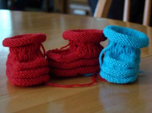 truer colors of booties for my future grandchild