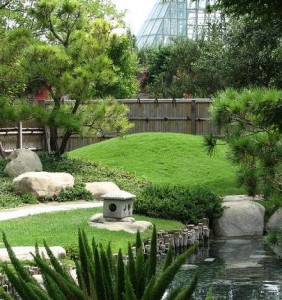 Japanese garden w Halsell Conservatory