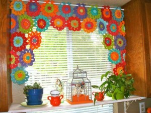 crochet kitchen curtain