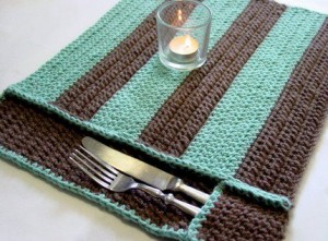colored crochet placemat