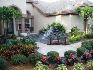 landscaping-ideas-front-yard-with-smart-garden-ideas-and-small-water-fall