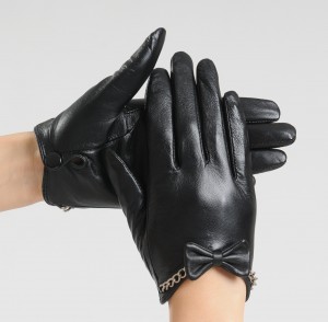 Leather-gloves-female-thin-women-s-small-goat-genuine