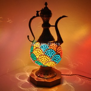 Turkey-Istanbul-Handicraft-Mosaic-Gourd-Art-Table-Lamps-G202-Free-Shipping