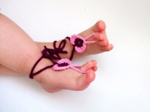2 pairs-pink heart barefoot baby sandals-crochet baby barefoot sandals-beach anklet yogabridal cuff -f26246