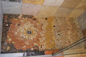 Custom mosaic shower floor