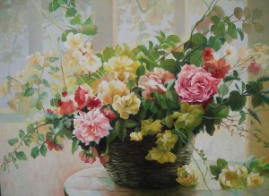 Impression-flowers-oil-painting