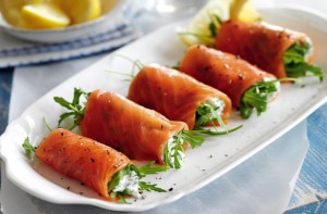 Smoked-salmon-cottage-cheese-and-rocket-rolls